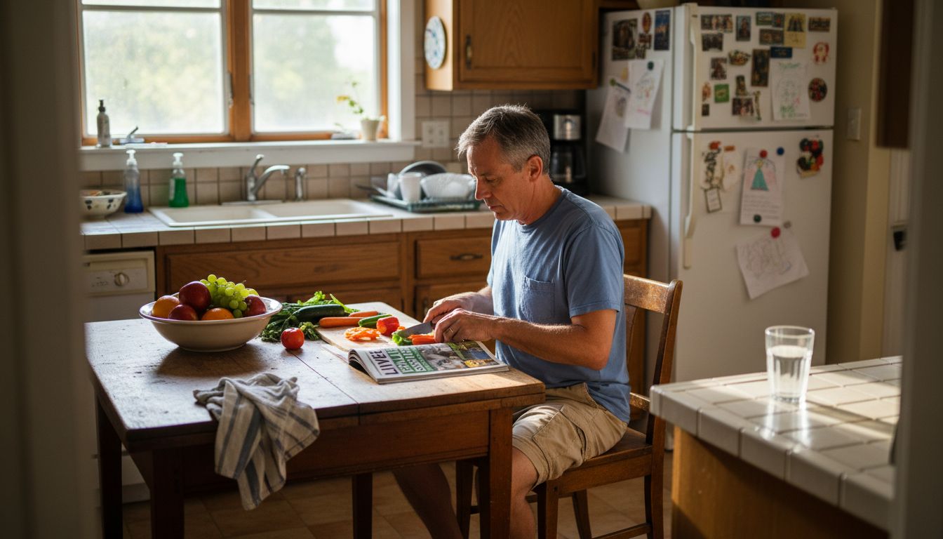 Man preparing healthy food for liver support