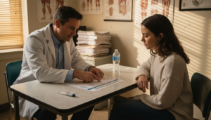 Doctor discussing digestive health with patient