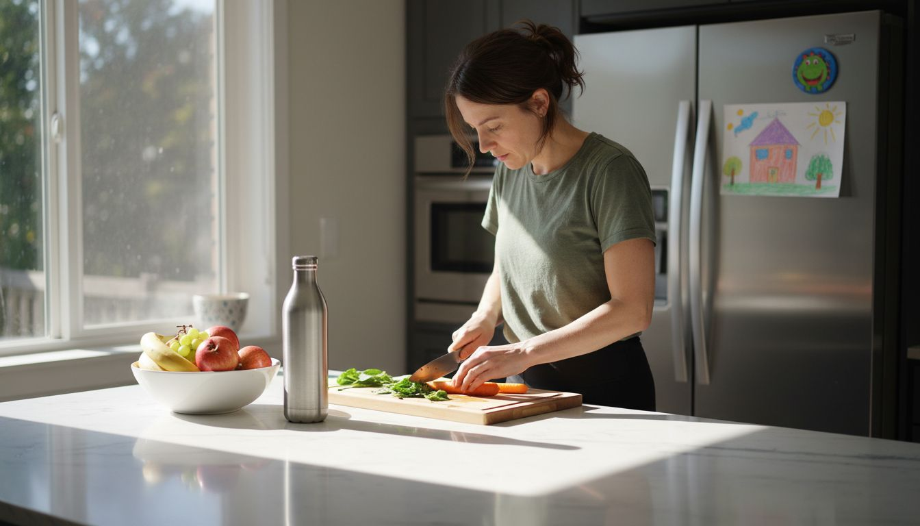 Woman preparing detox-friendly meal ingredients