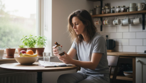 Woman reviews G Detox Plus supplement label